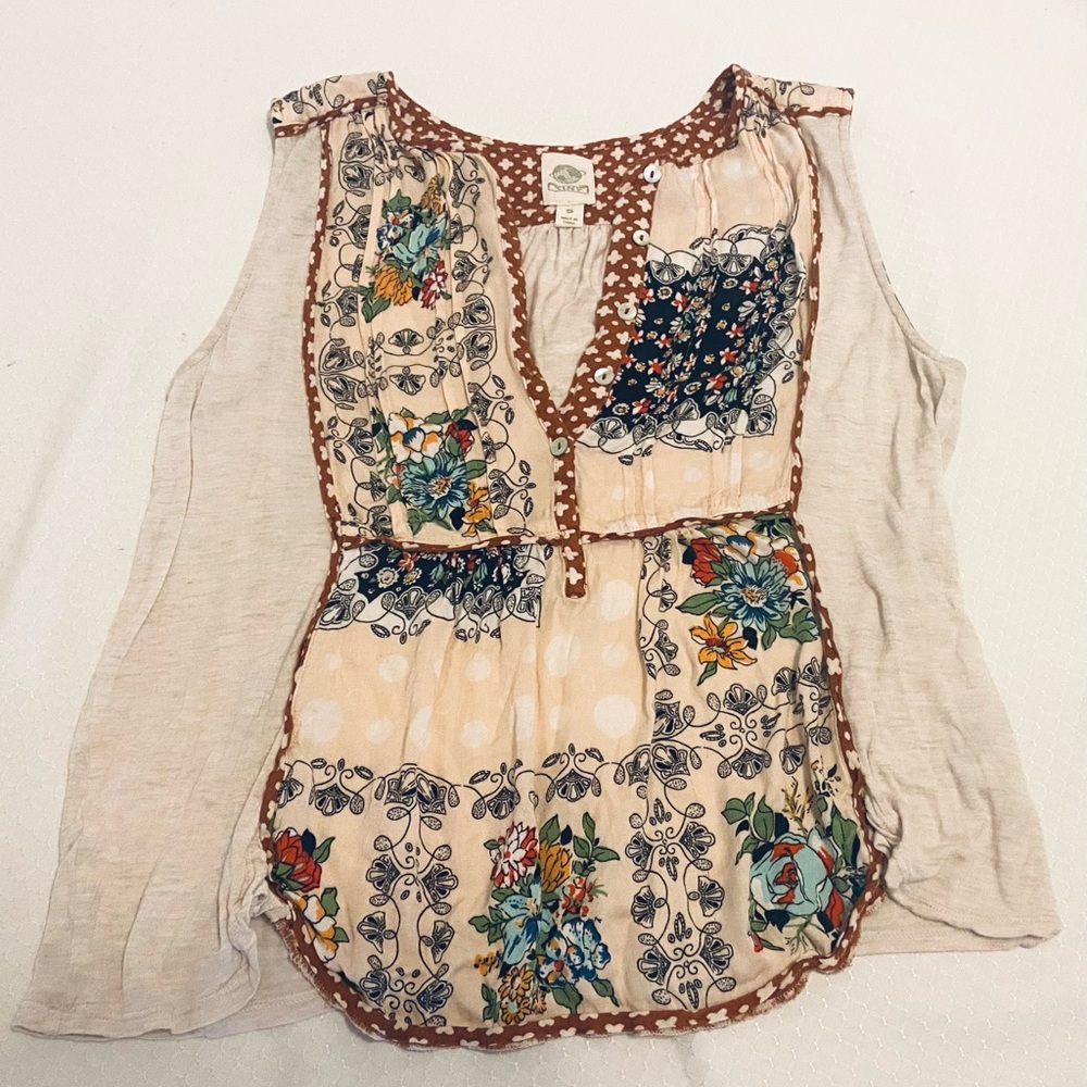 ANTHROPOLOGIE TINY Floral Patchwork Top- Size S